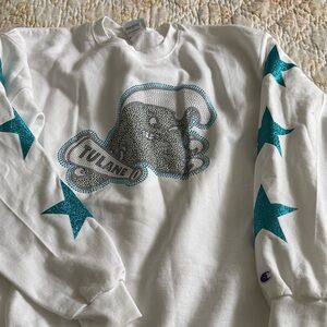 Tulane University Custom sparkle Champion Sweatshirt XL